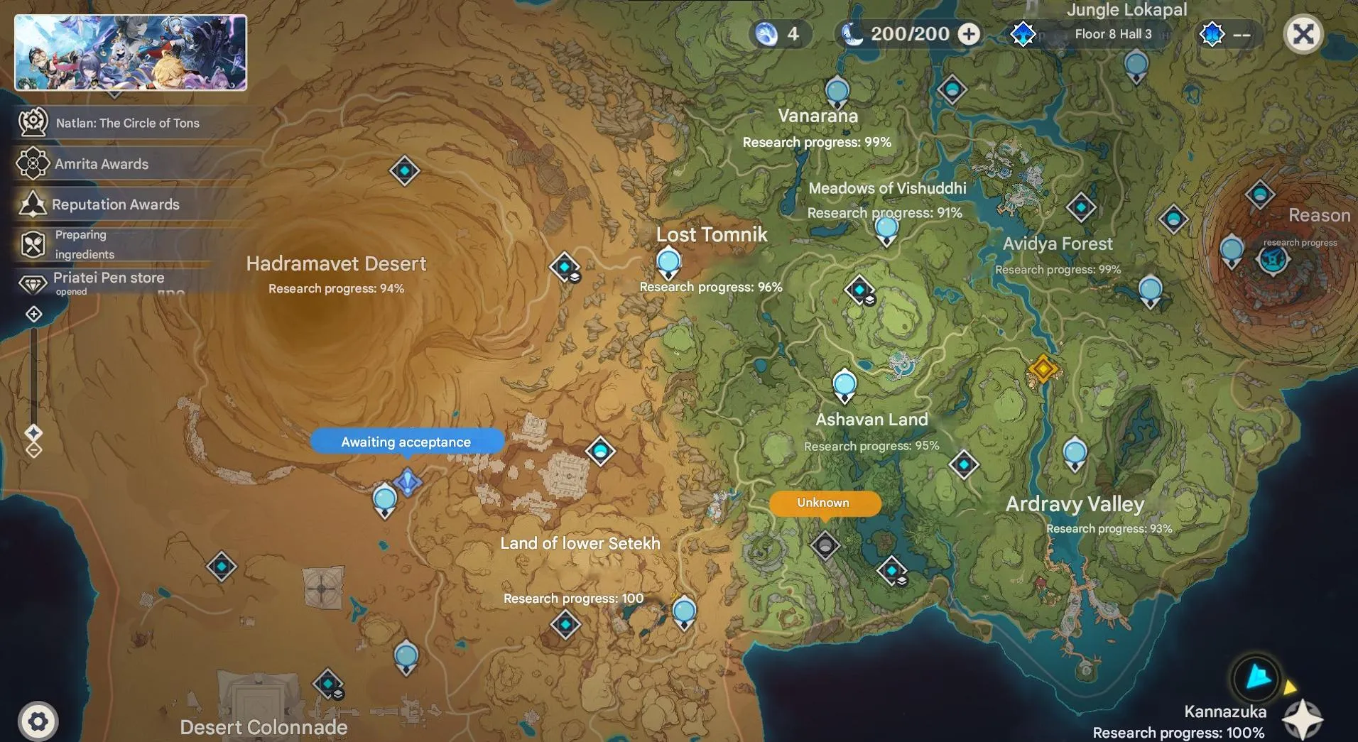 GI1390 High AR55 Lumine Account with Tiori C3, Dehya C1, 12 Legendary, Rich Resources 